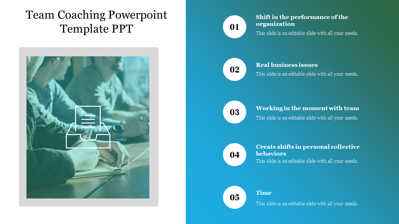 Team Coaching Powerpoint Template PPT